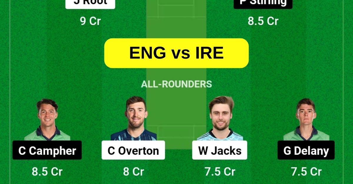 ENG vs IRE Dream11 Prediction Today: जानिए आज के मैच की पिच रिपोर्ट, कप्तान एंव उपकप्तान, बेस्ट Dream11 टीम