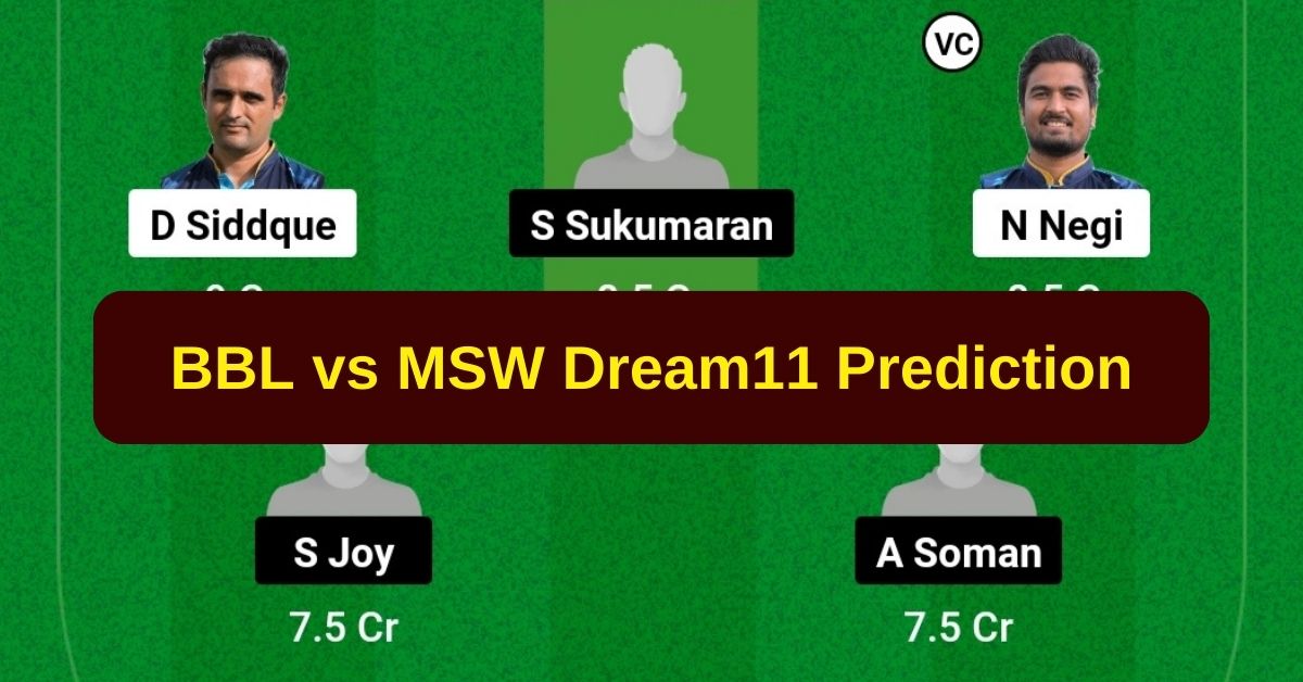 BBL vs MSW Dream11 Prediction