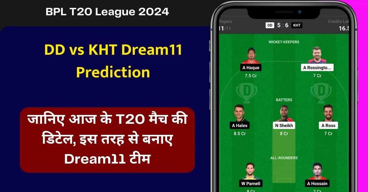 DD vs KHT Dream11 Prediction: जानिए आज के T20 मैच की डिटेल, इस तरह से बनाए Dream11 टीम, इस खिलाड़ी को बनाएं कप्तान एंव उपकप्तान