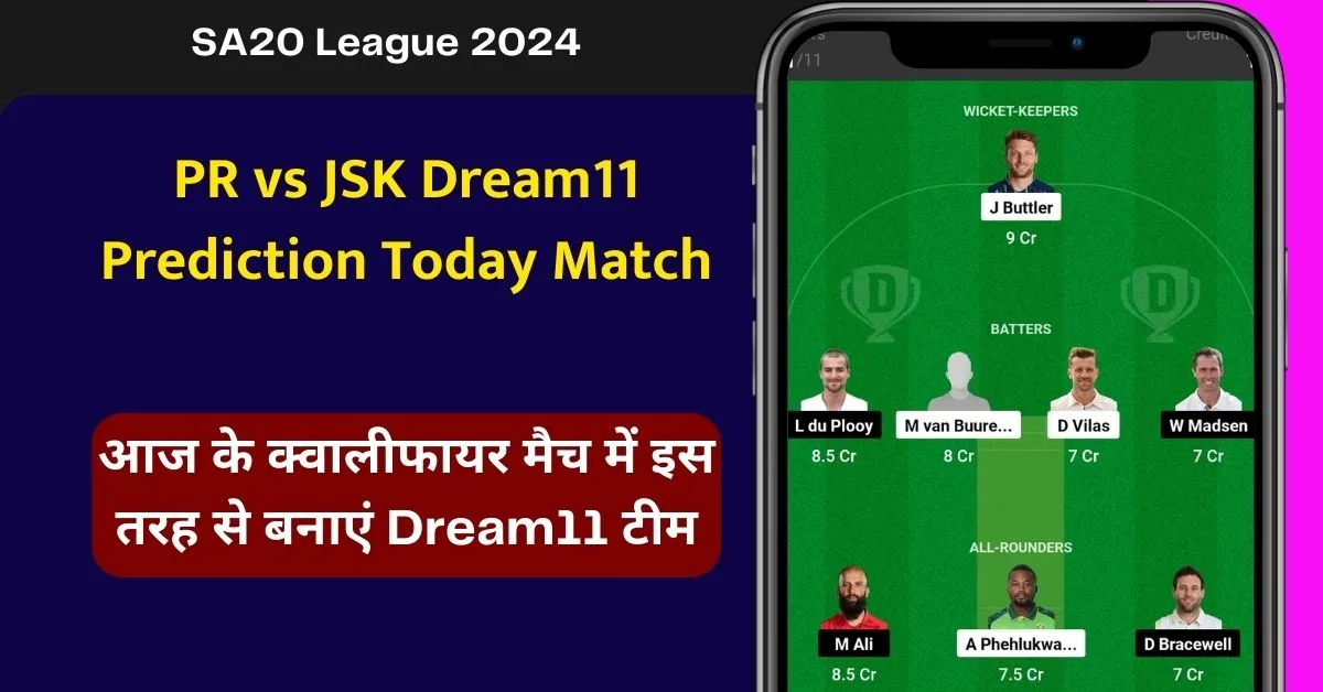 PR vs JSK Dream11 Prediction Today Match, Dream11 Team, SA20 League