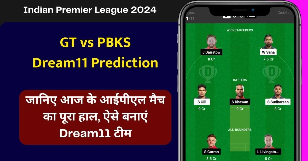 GT vs PBKS Dream11 Prediction: जानिए आज के आईपीएल मैच का पूरा हाल, ऐसे बनाएं Dream11 टीम, इस खिलाड़ी को ही बनाएं कप्तान एंव उपकप्तान
